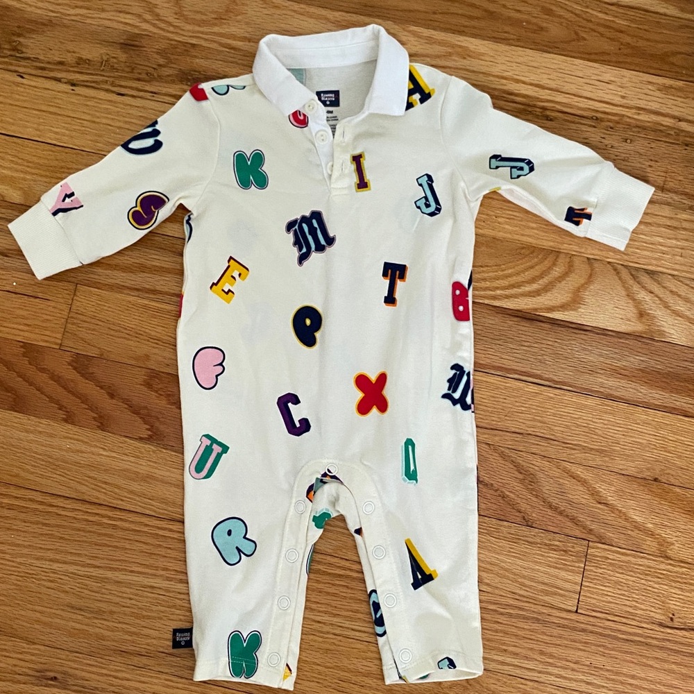 Rowing Blazers Cream Baby Onesie with Colorful Letters